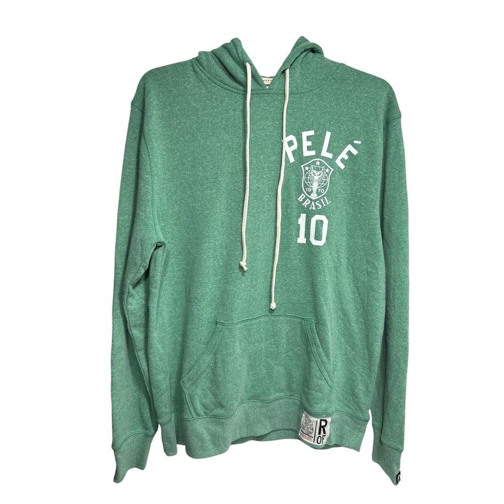 Roots of Fight Pele Brasil 10 Hoodie Green Mens Large Soccer Pullover